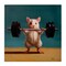 Stupell Industries Power Lifting Mouse Canvas Wall Art Design by Lucia Heffernan